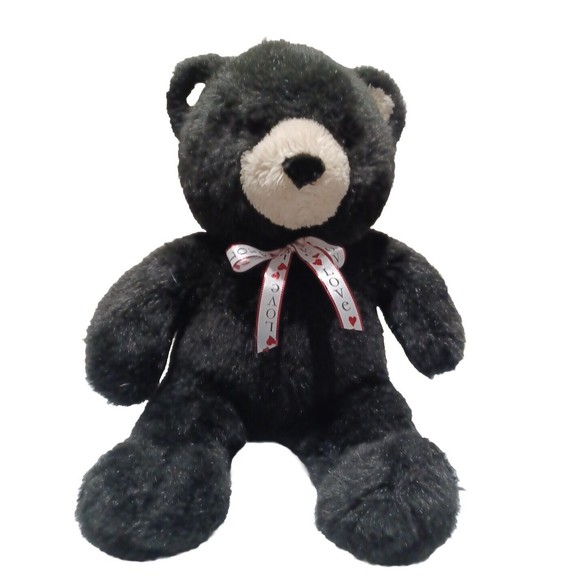 Vintage Build a Bear Black Teddy Bear Valentine's day gift Plush Stuffed 16" - Picture 2 of 10
